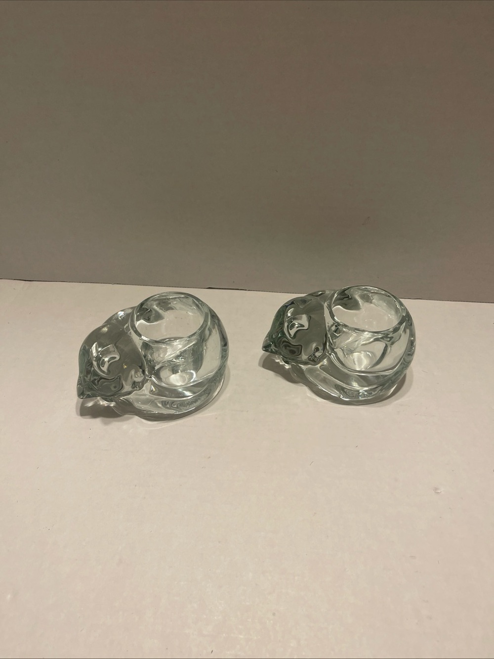 Indiana Glass Clear Sculpted Glass Votive Holders - Pair 2
